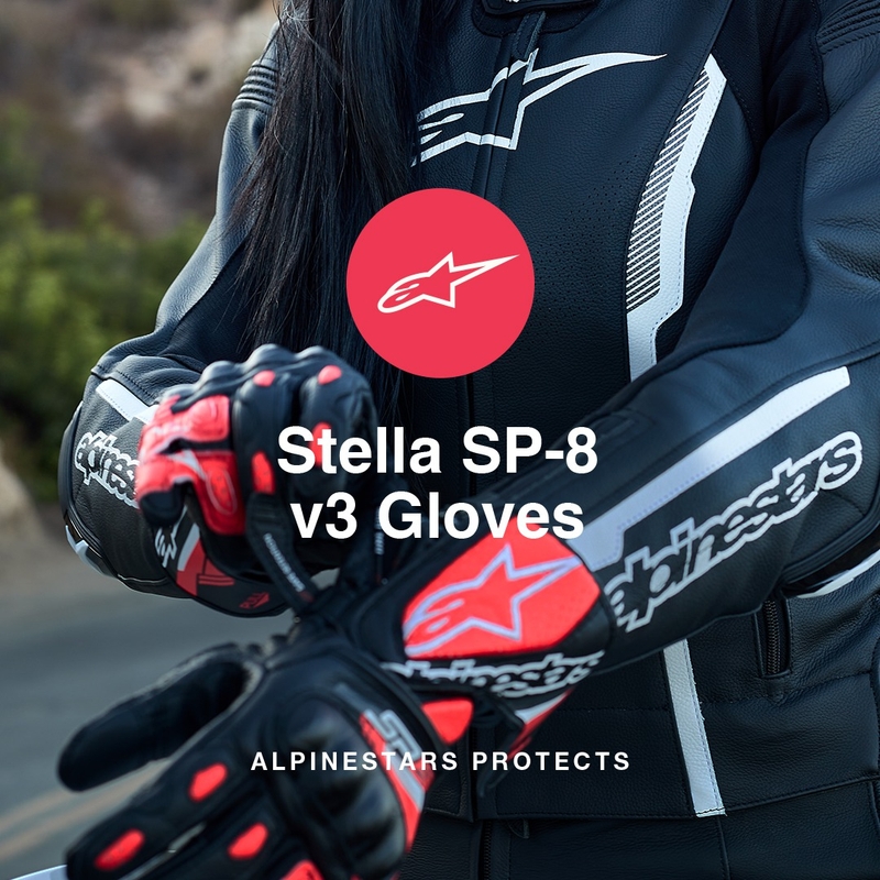 Gants moto femme Alpinestars SP-8 noir et blanc