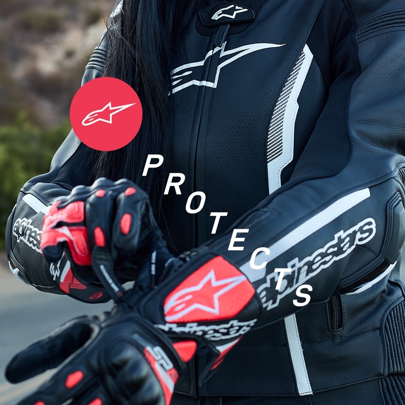 Gants moto femme Alpinestars SP-8 noir et blanc