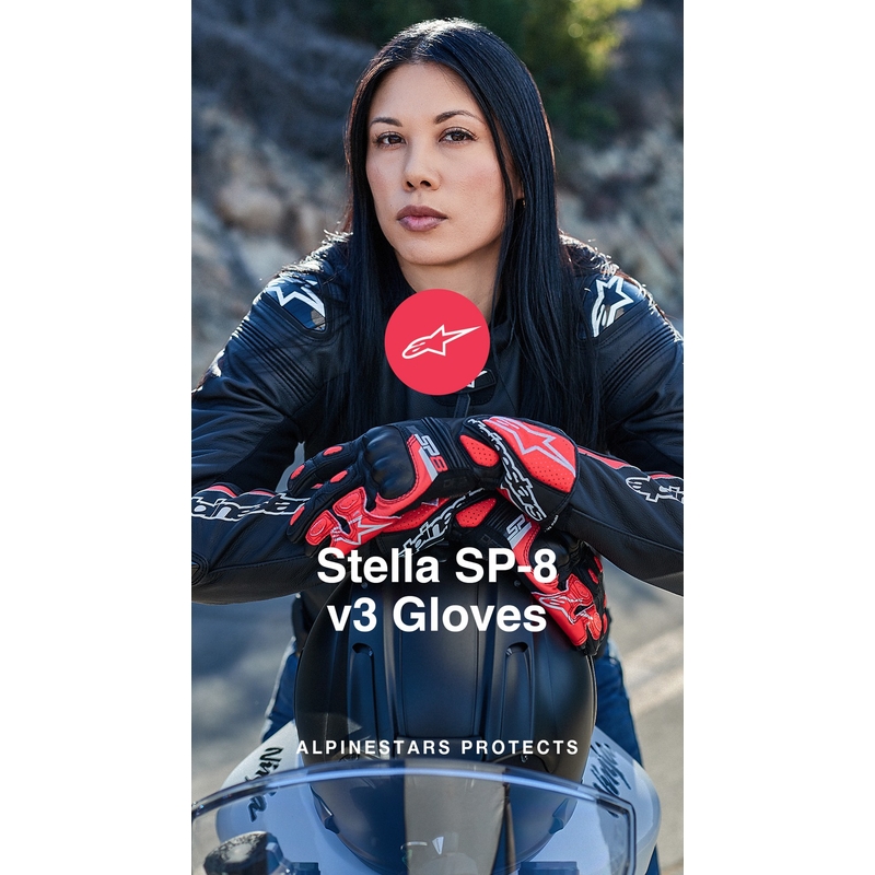 Gants moto femme Alpinestars SP-8 noir et blanc