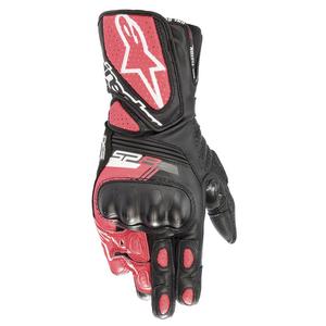 Gants moto femme Alpinestars SP-8 noir, blanc et rose