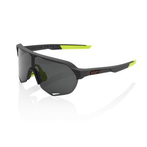 Lunettes de soleil 100% - USA S2 noir-jaune fluo avec verre fumé