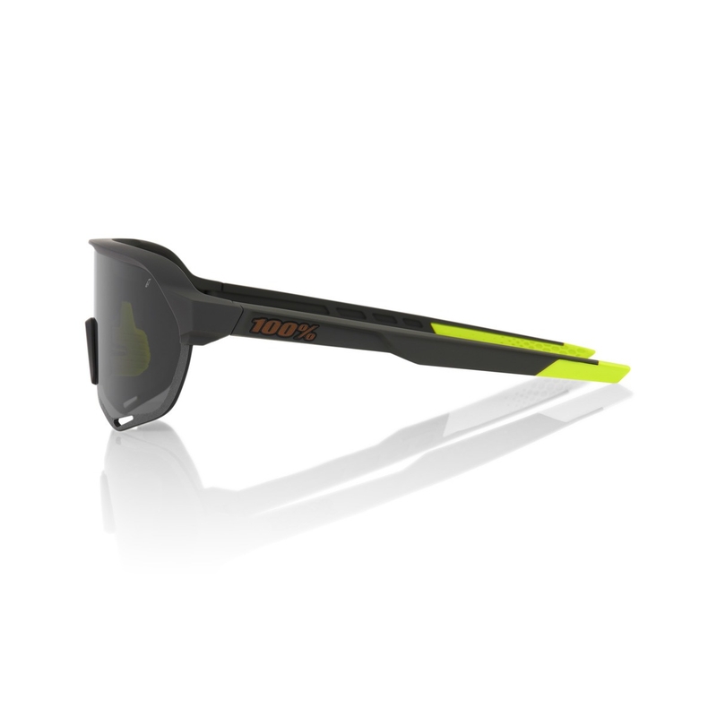 Lunettes de soleil 100% - USA S2 noir-jaune fluo avec verre fumé