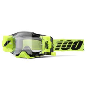 Lunettes de moto-cross 100% - USA Armega Forecast vert fluo (verre transparent)
