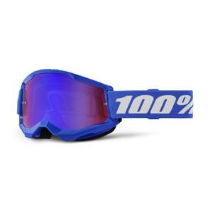 Masques motocross enfants 100% STRATA 2 bleu rouge bleu plexi