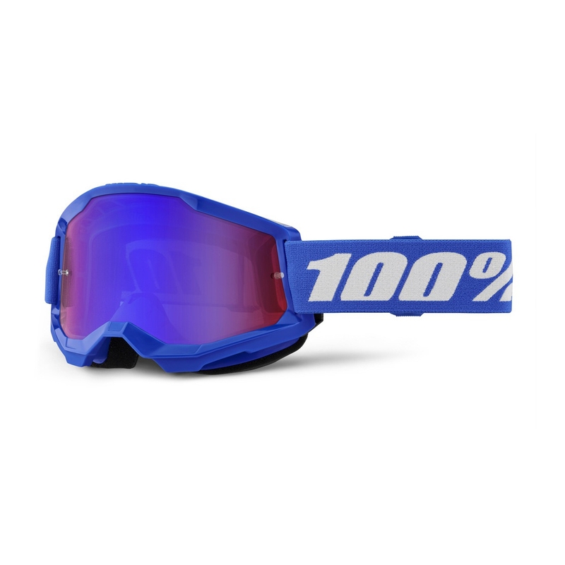Masques motocross enfants 100% STRATA 2 bleu rouge bleu plexi