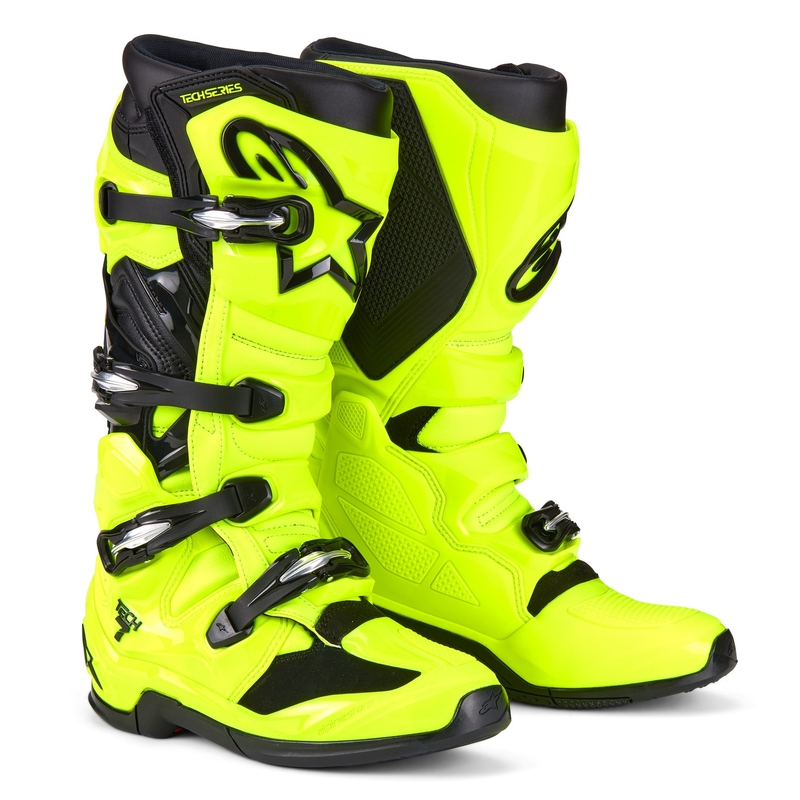 Bottes moto Alpinestars Tech 7 jaune fluo-noir