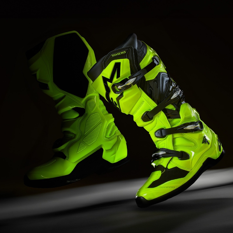 Bottes moto Alpinestars Tech 7 jaune fluo-noir