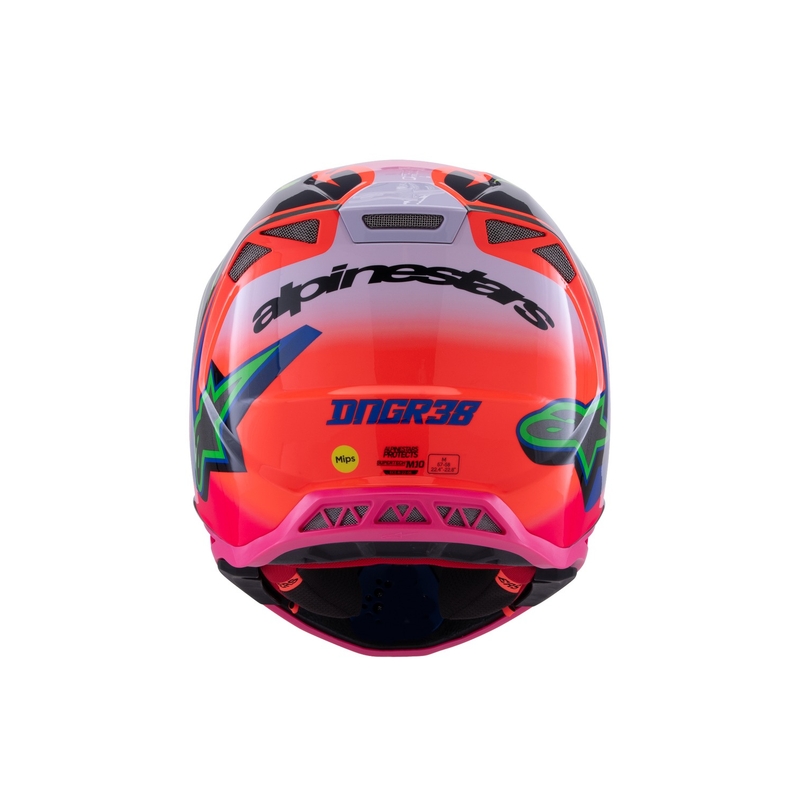 Casque motocross Alpinestars Supertech S-M10 HAIDEN DEEGAN édition orange fluo-violet-rose-vert