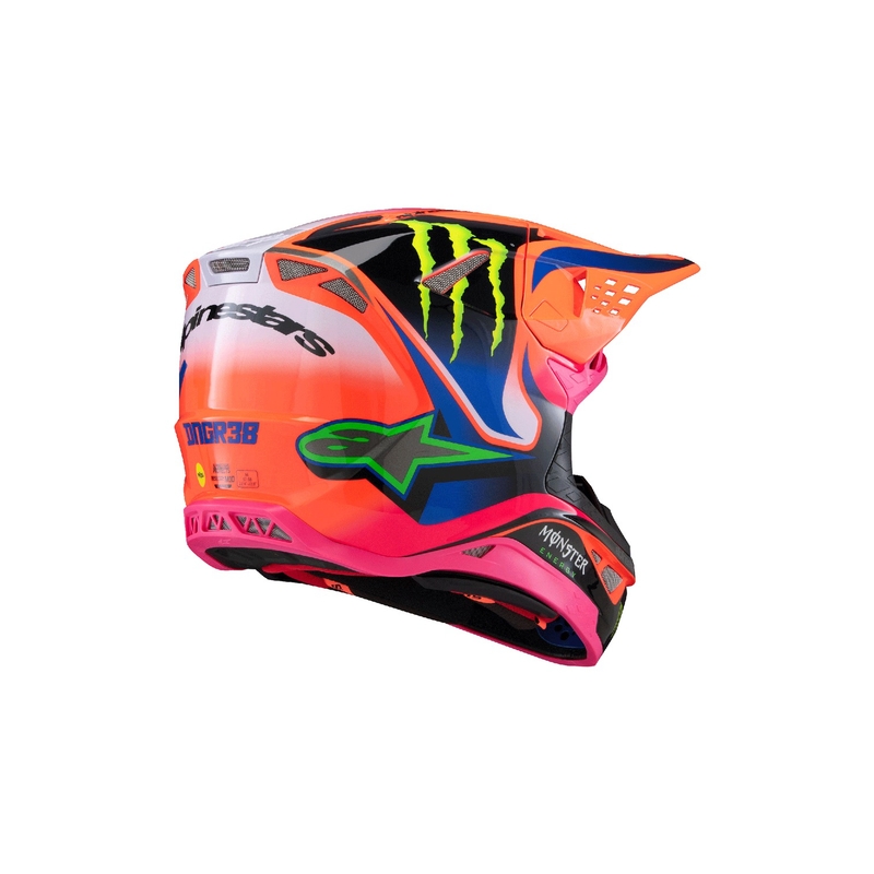 Casque motocross Alpinestars Supertech S-M10 HAIDEN DEEGAN édition orange fluo-violet-rose-vert