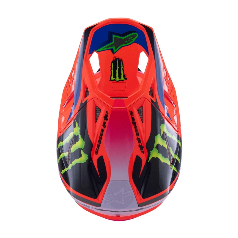 Casque motocross Alpinestars Supertech S-M10 HAIDEN DEEGAN édition orange fluo-violet-rose-vert