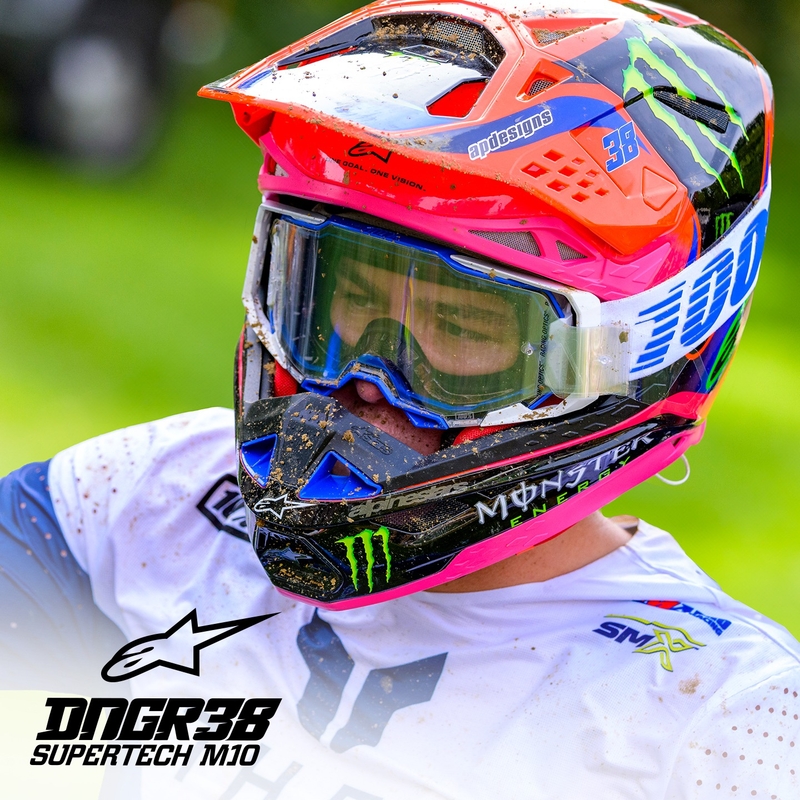 Casque motocross Alpinestars Supertech S-M10 HAIDEN DEEGAN édition orange fluo-violet-rose-vert