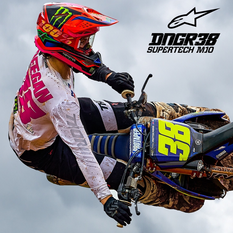 Casque motocross Alpinestars Supertech S-M10 HAIDEN DEEGAN édition orange fluo-violet-rose-vert