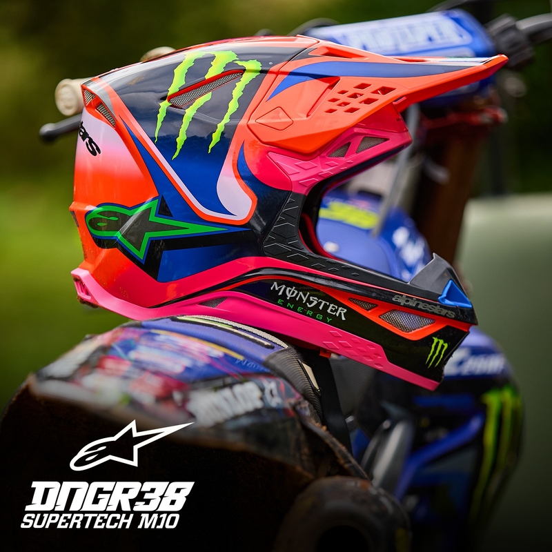Casque motocross Alpinestars Supertech S-M10 HAIDEN DEEGAN édition orange fluo-violet-rose-vert