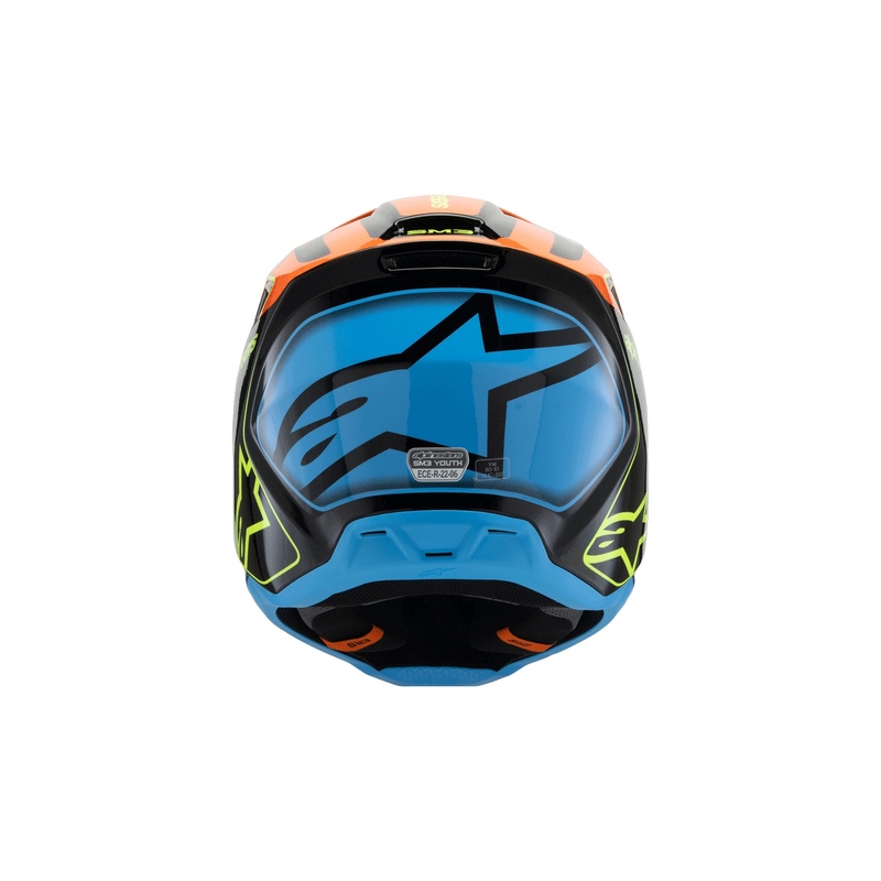 Casque motocross enfant Alpinestars S-M3 FRAY noir-orange fluo-jaune fluo-turquoise