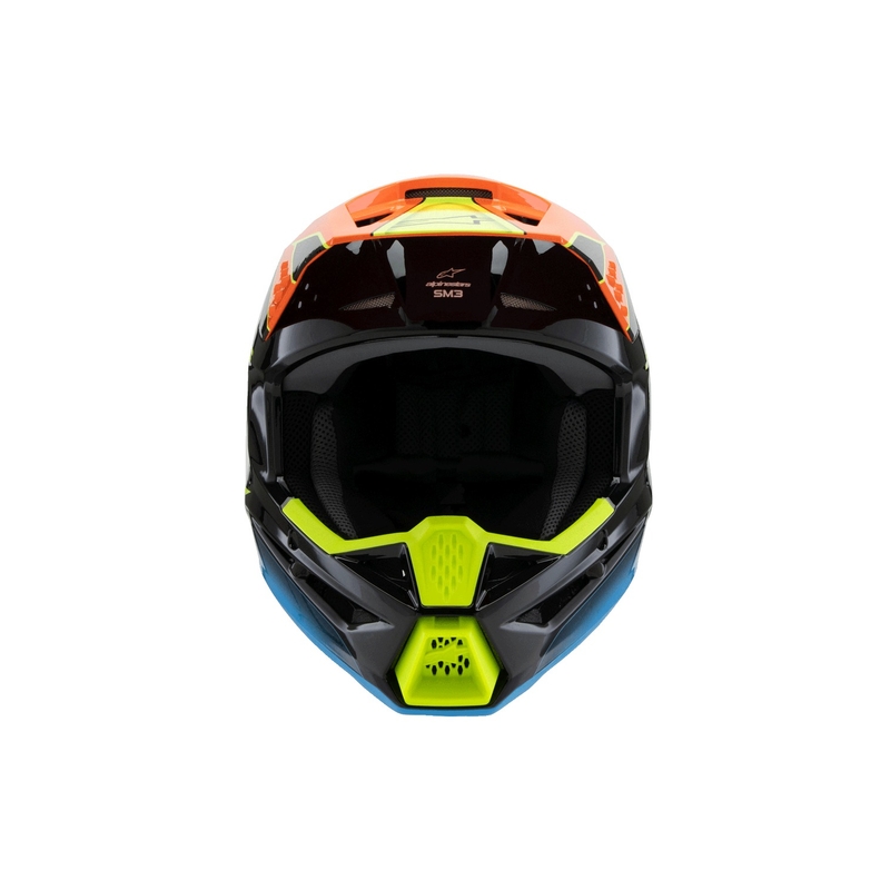 Casque motocross enfant Alpinestars S-M3 FRAY noir-orange fluo-jaune fluo-turquoise