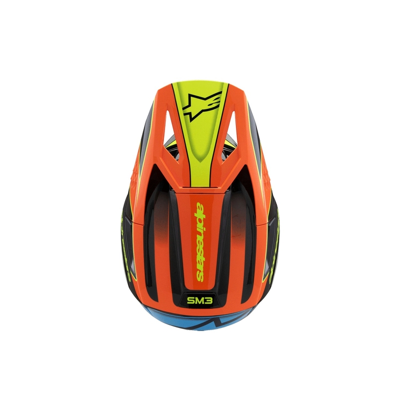 Casque motocross enfant Alpinestars S-M3 FRAY noir-orange fluo-jaune fluo-turquoise