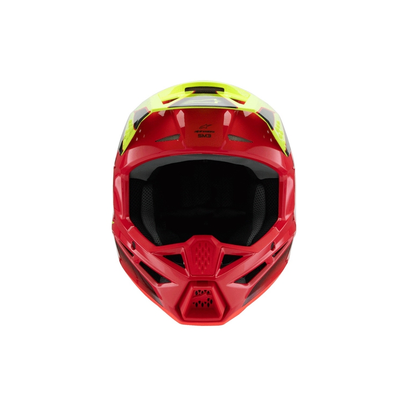 Casque de motocross pour enfant Alpinestars S-M3 FRAY rouge-jaune fluo-noir