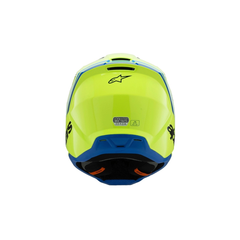 Casque de motocross pour enfant Alpinestars S-M3 RADIUM jaune fluo-noir-bleu