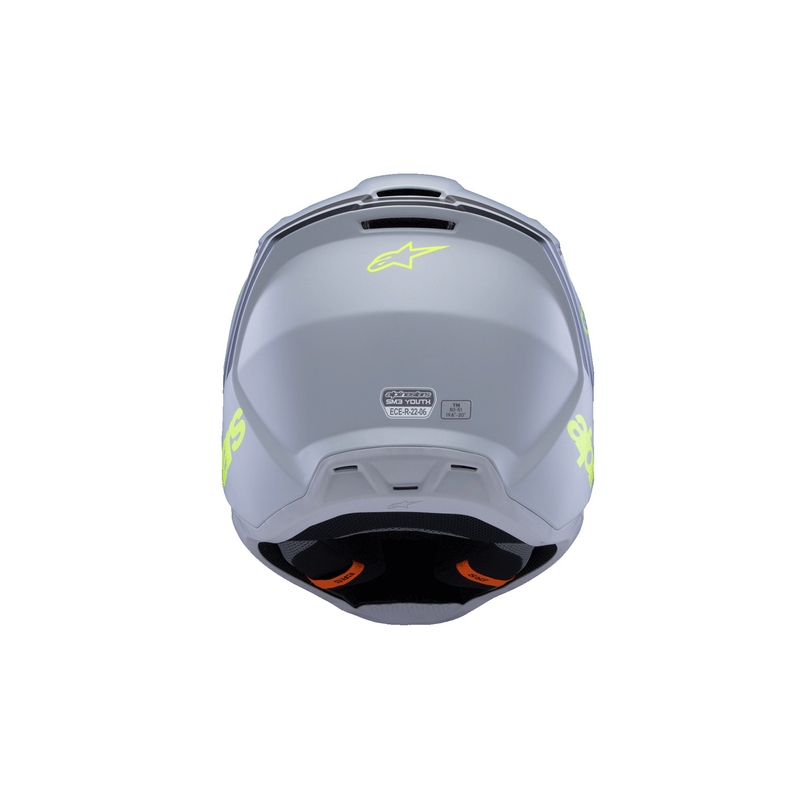 Casque motocross enfant Alpinestars S-M3 RADIUM gris mat-jaune fluo-noir