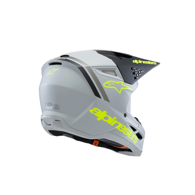Casque motocross enfant Alpinestars S-M3 RADIUM gris mat-jaune fluo-noir