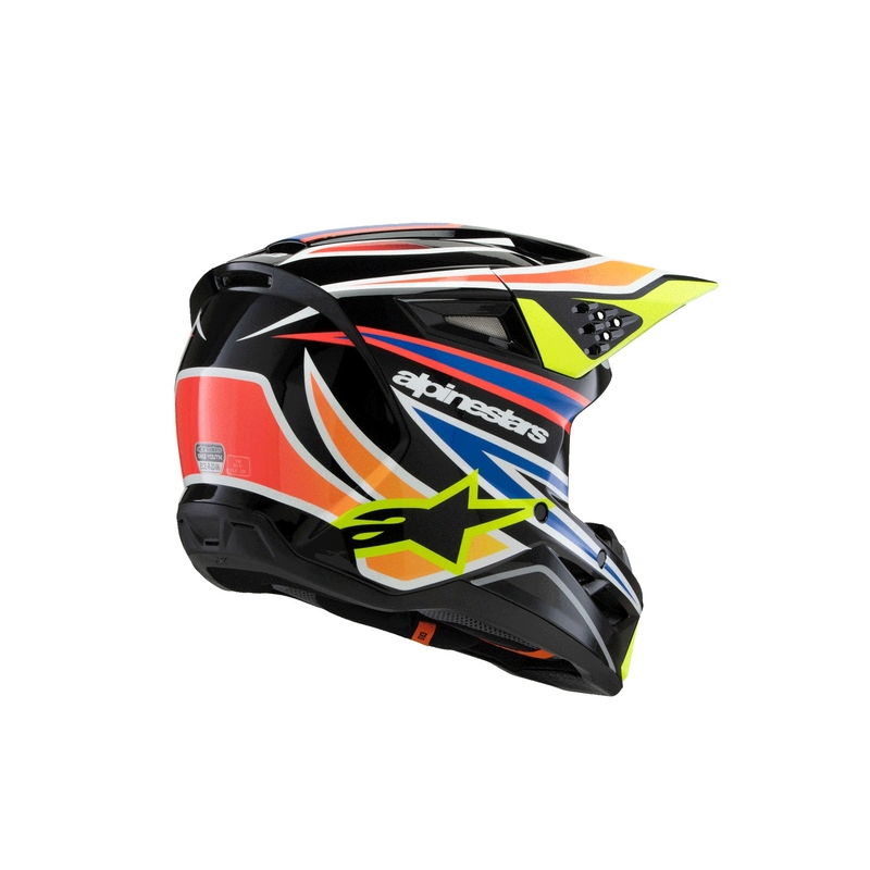 Casque de motocross pour enfant Alpinestars S-M3 WURX noir-jaune fluo-bleu-rouge