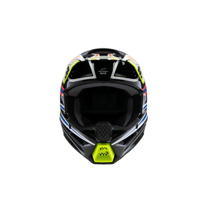 Casque de motocross pour enfant Alpinestars S-M3 WURX noir-jaune fluo-bleu-rouge