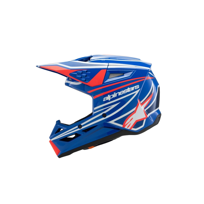 Casque de motocross pour enfant Alpinestars S-M3 WURX bleu-rouge-blanc-noir