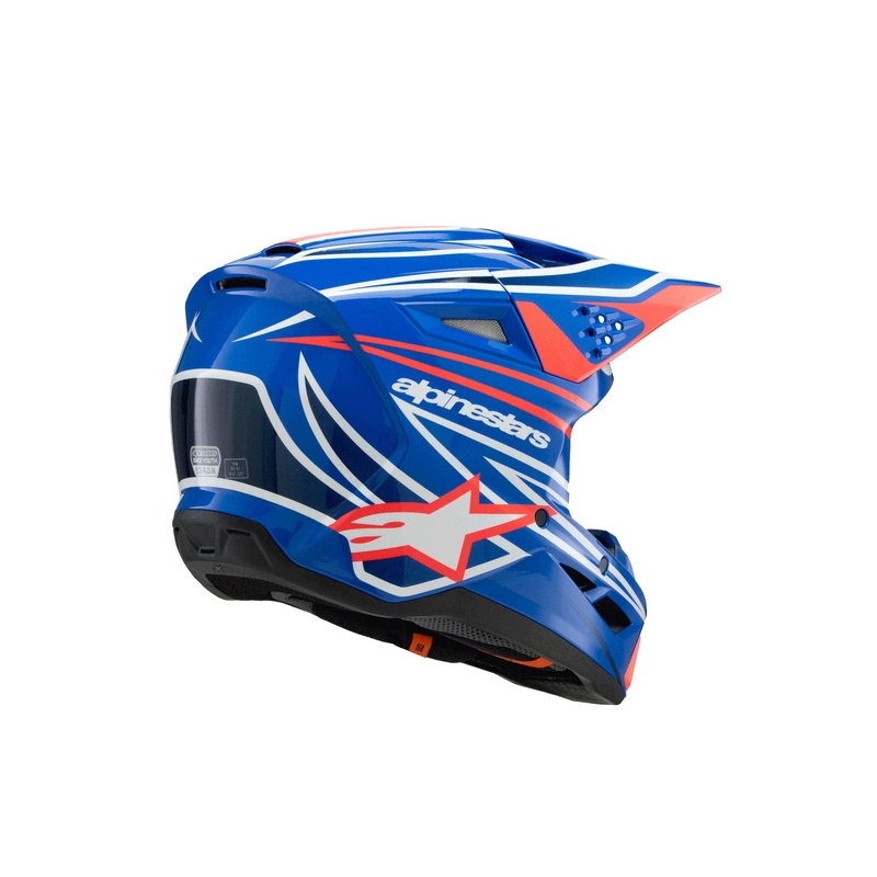 Casque de motocross pour enfant Alpinestars S-M3 WURX bleu-rouge-blanc-noir