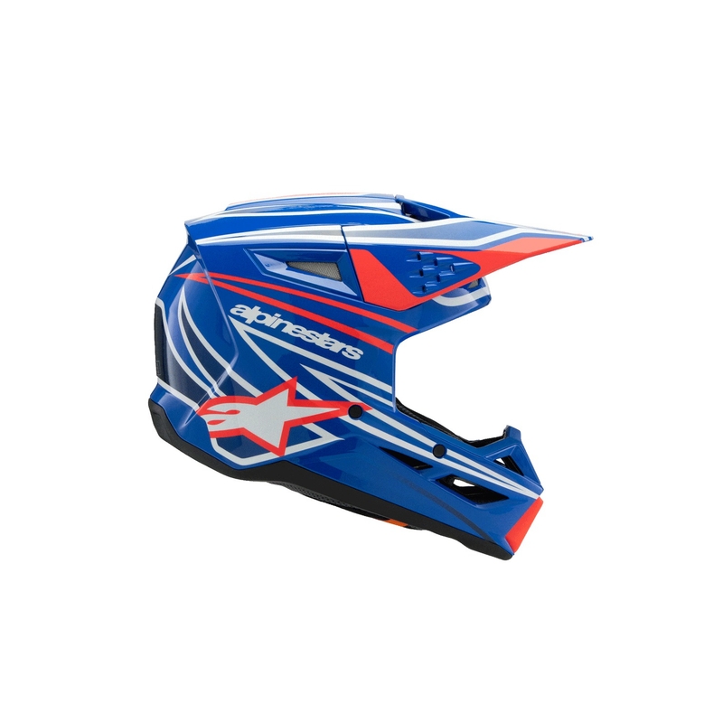 Casque de motocross pour enfant Alpinestars S-M3 WURX bleu-rouge-blanc-noir