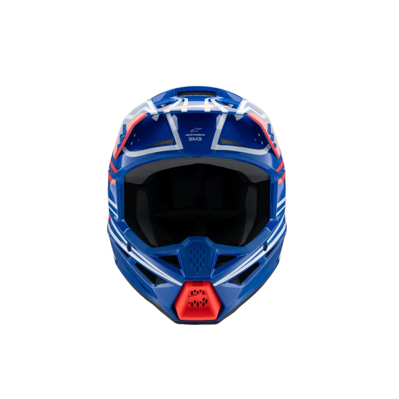 Casque de motocross pour enfant Alpinestars S-M3 WURX bleu-rouge-blanc-noir