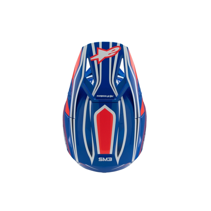 Casque de motocross pour enfant Alpinestars S-M3 WURX bleu-rouge-blanc-noir