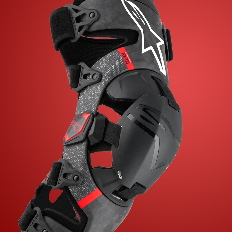 Genouillères Alpinestars Supertech RK-10 Plasma noir-rouge