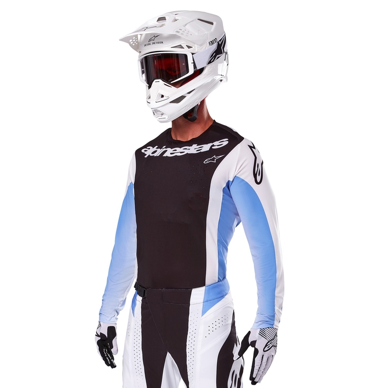 Maillot de motocross Alpinestars Techstar Melt noir et bleu