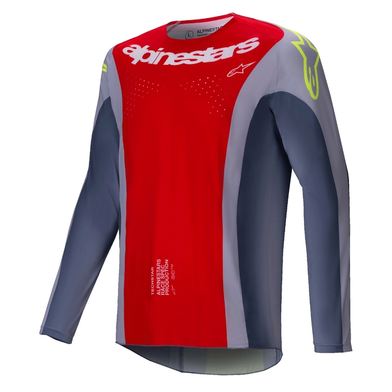 Maillot de motocross Alpinestars Techstar Melt rouge-gris