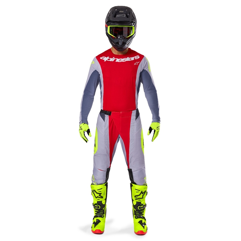 Maillot de motocross Alpinestars Techstar Melt rouge-gris