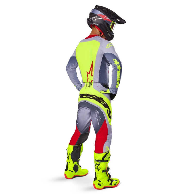 Maillot de motocross Alpinestars Techstar Melt rouge-gris