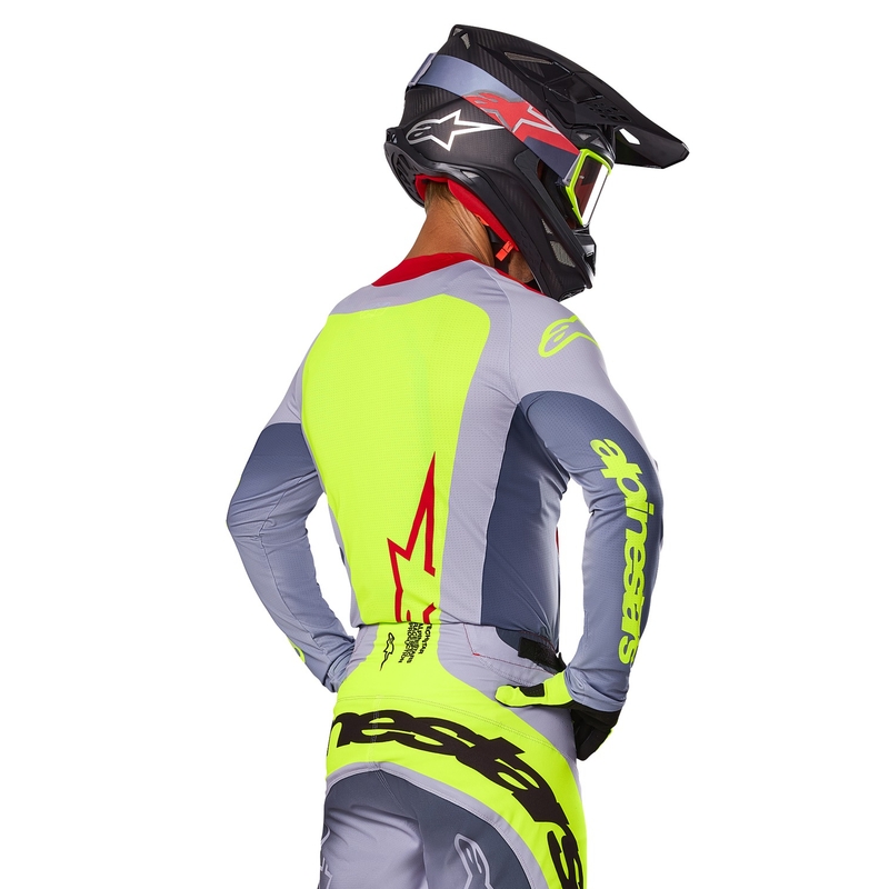 Maillot de motocross Alpinestars Techstar Melt rouge-gris