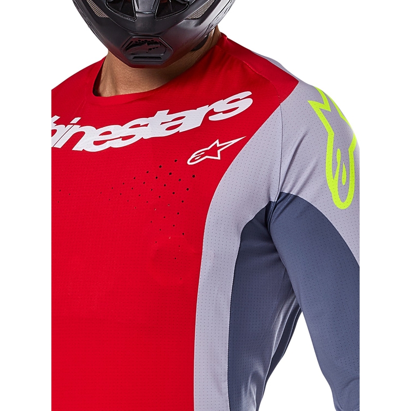 Maillot de motocross Alpinestars Techstar Melt rouge-gris