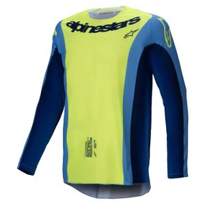 Maillot de motocross Alpinestars Techstar Melt jaune fluo-bleu