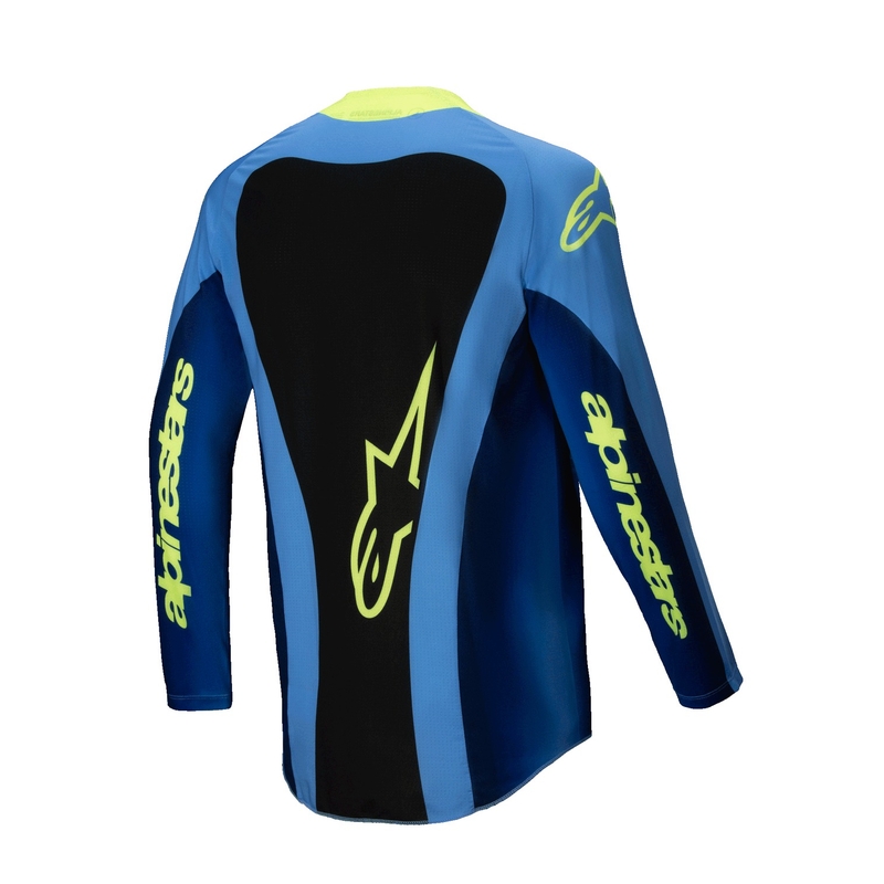 Maillot de motocross Alpinestars Techstar Melt jaune fluo-bleu