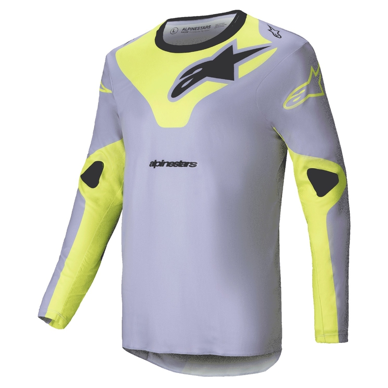 Maillot de motocross Alpinestars Racer Veil gris-jaune fluo
