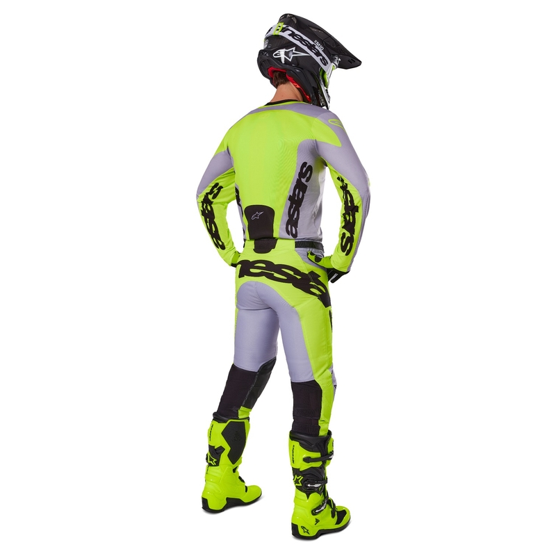Maillot de motocross Alpinestars Racer Veil gris-jaune fluo