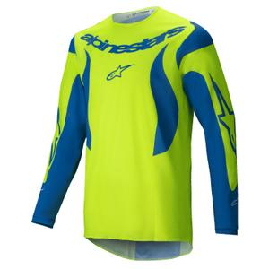Maillot de motocross Alpinestars Fluid Haul jaune-bleu