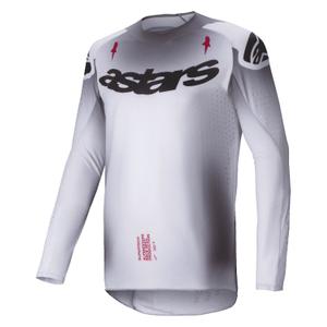 Maillot de motocross Alpinestars Supertech Maker argent et noir