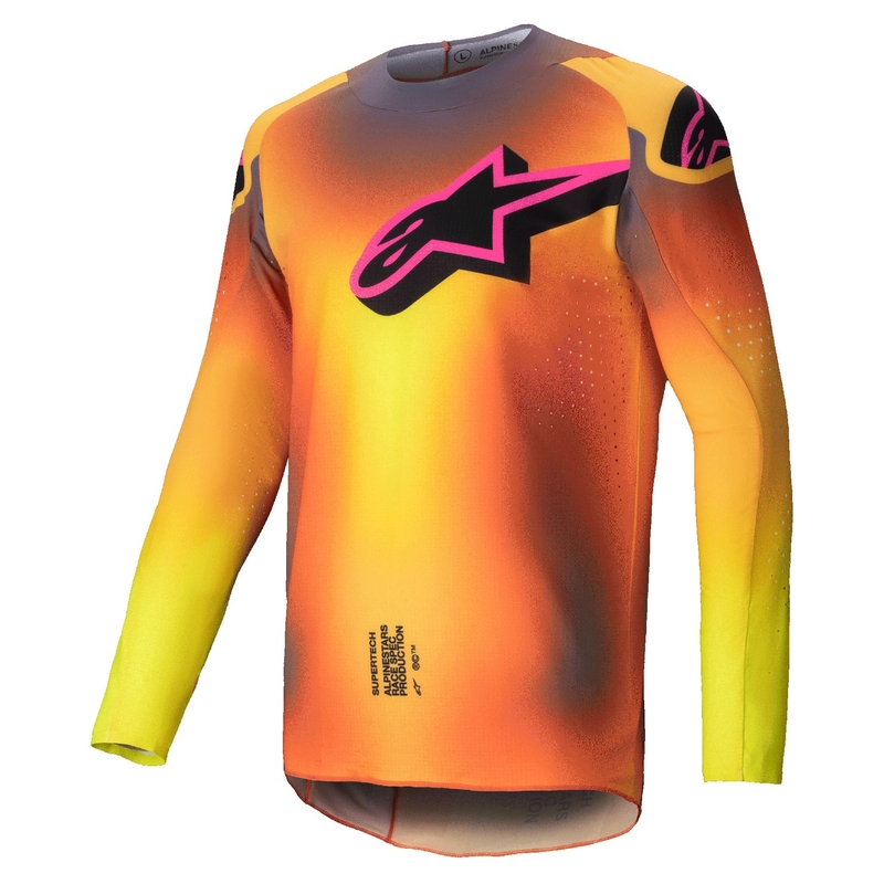 Maillot de motocross Alpinestars Supertech Lipan jaune-rose
