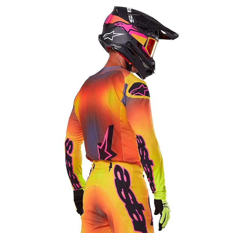 Maillot de motocross Alpinestars Supertech Lipan jaune-rose