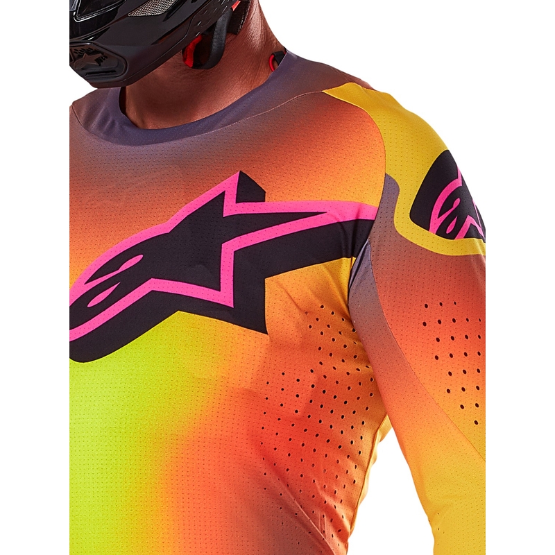 Maillot de motocross Alpinestars Supertech Lipan jaune-rose