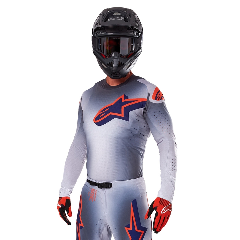 Maillot de motocross Alpinestars Supertech Lipan gris-orange fluo