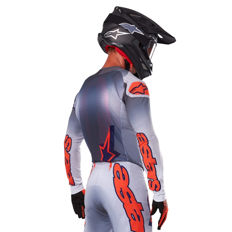 Maillot de motocross Alpinestars Supertech Lipan gris-orange fluo