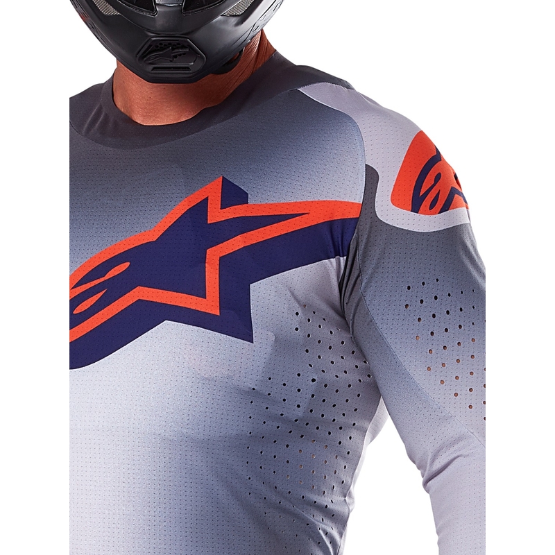 Maillot de motocross Alpinestars Supertech Lipan gris-orange fluo